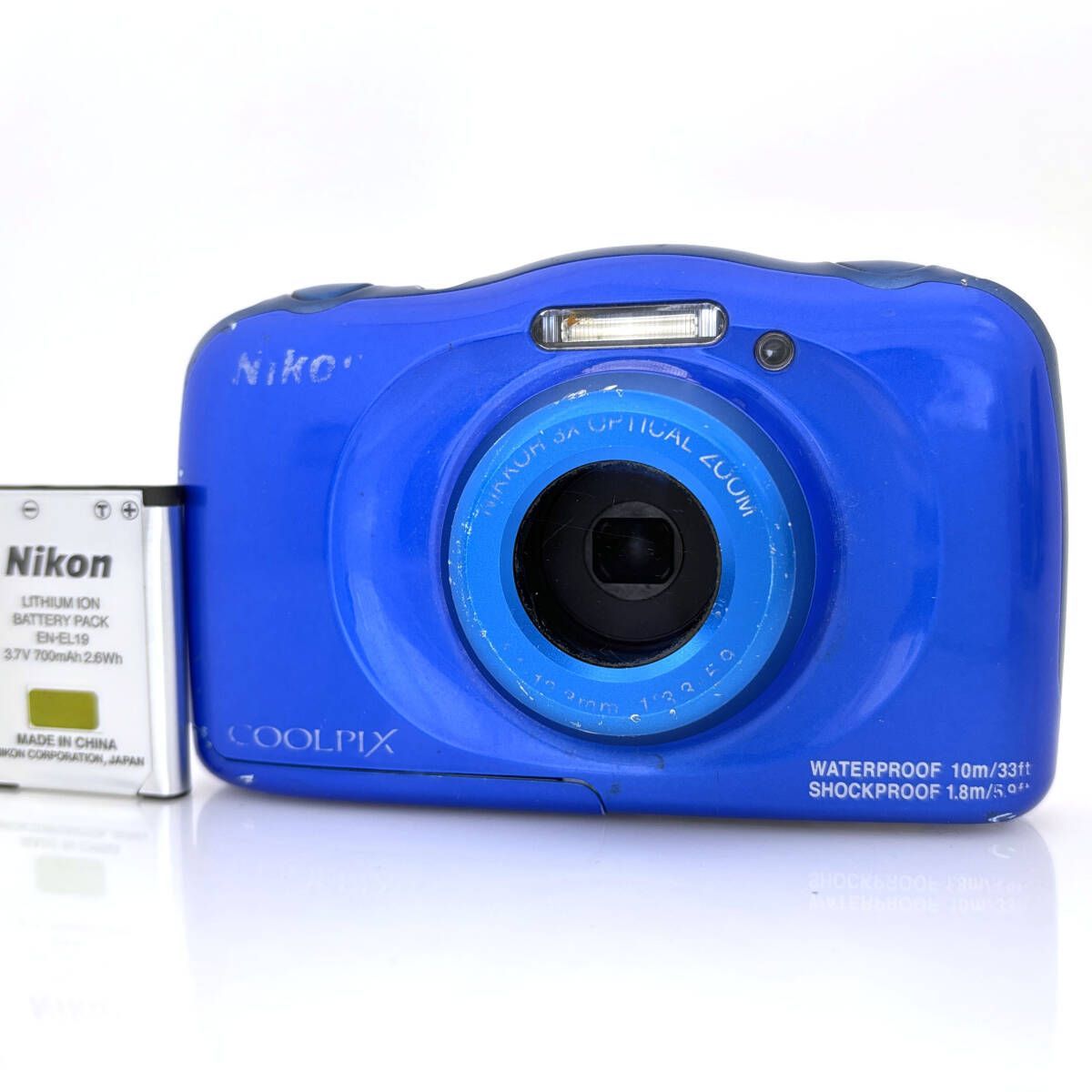 ニコン】Nikon COOLPIX W100 ブルー コンパクトデジタル + バッテリー