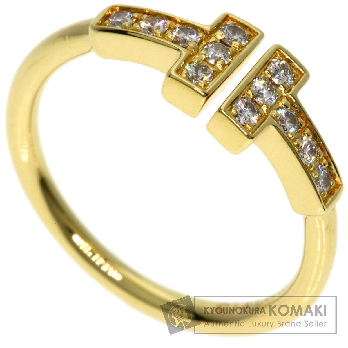 TIFFANY-Co. ティファニー Tワイヤー ダイヤモンド リング 指輪 K 18 YG レディース