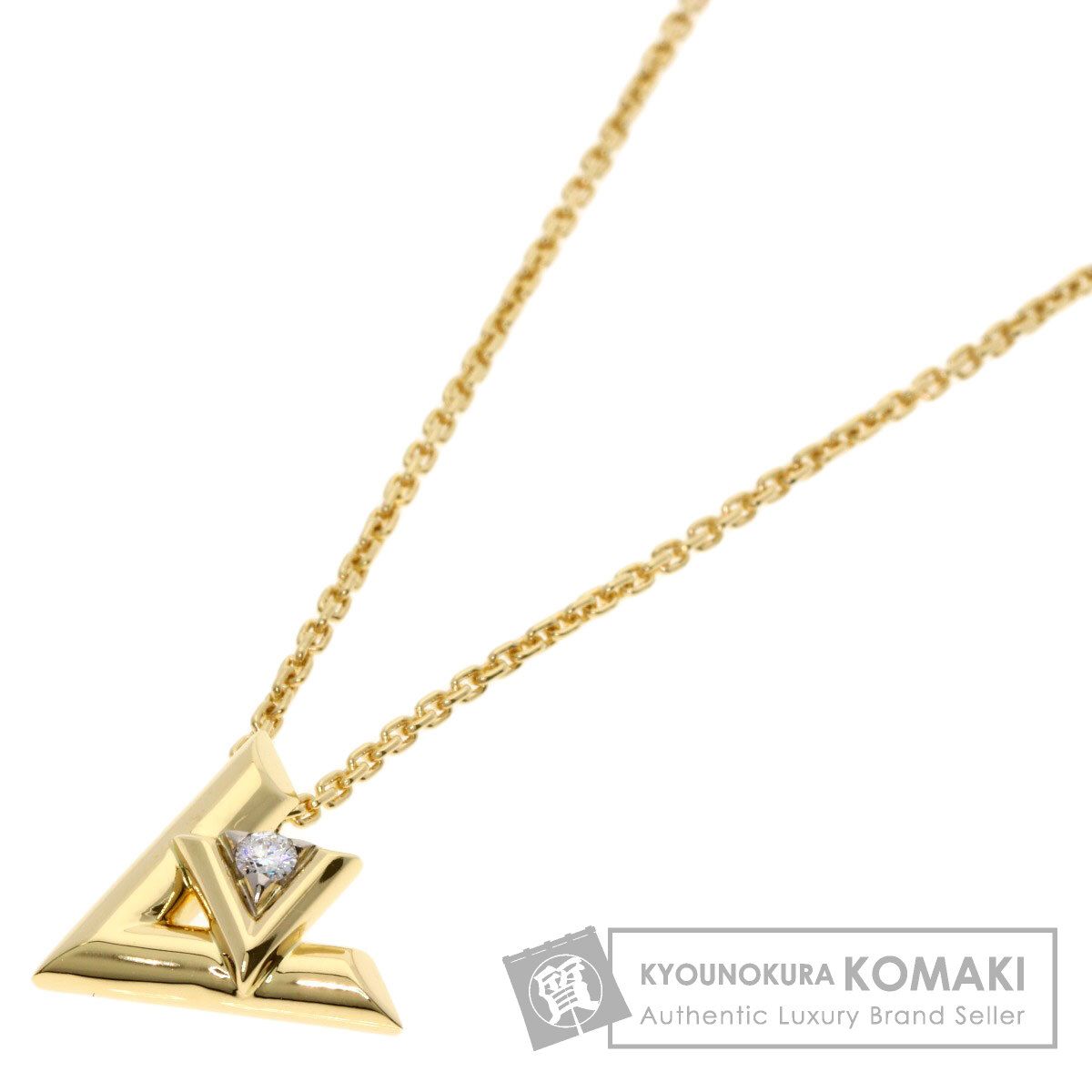 LOUIS VUITTON ルイヴィトン LV ヴォルト ワン PM ダイヤモンド ネックレス K 18 YG レディース