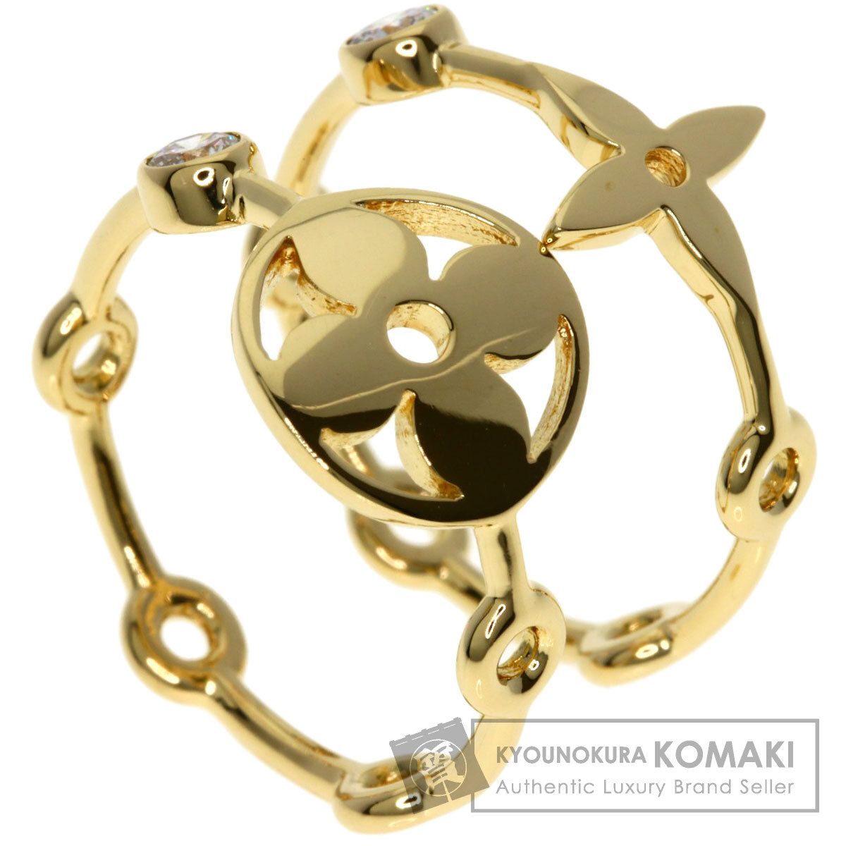 LOUIS VUITTON ルイヴィトン バーグ モノグラムスキン ダイヤモンド 49 リング 指輪 K 18 YG レディース