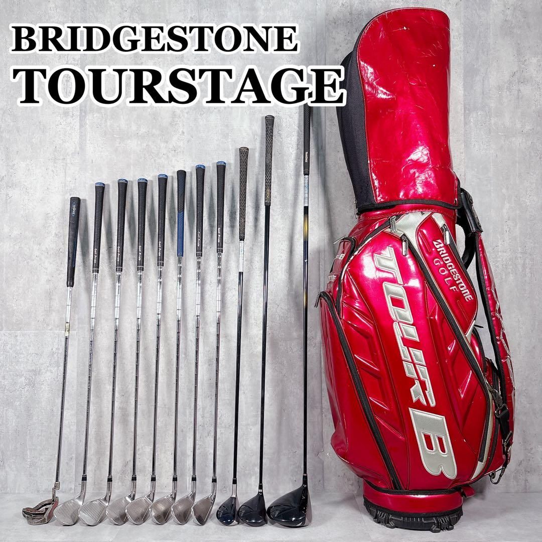 V 810 ツアーステージ メンズ ゴルフ クラブ フルセット エナメル 赤 男性