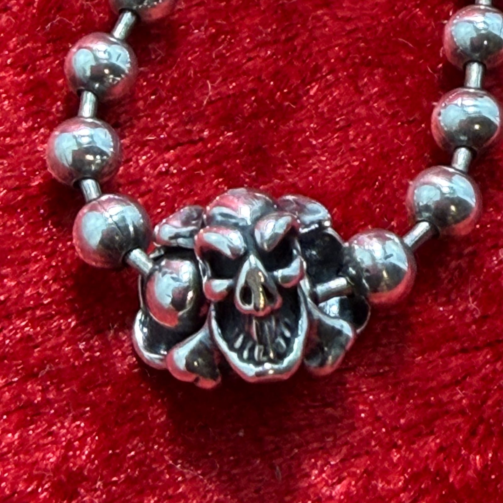 スカルボールチェーン 4mmx45cm ビルウォールレザー/Bill Wall