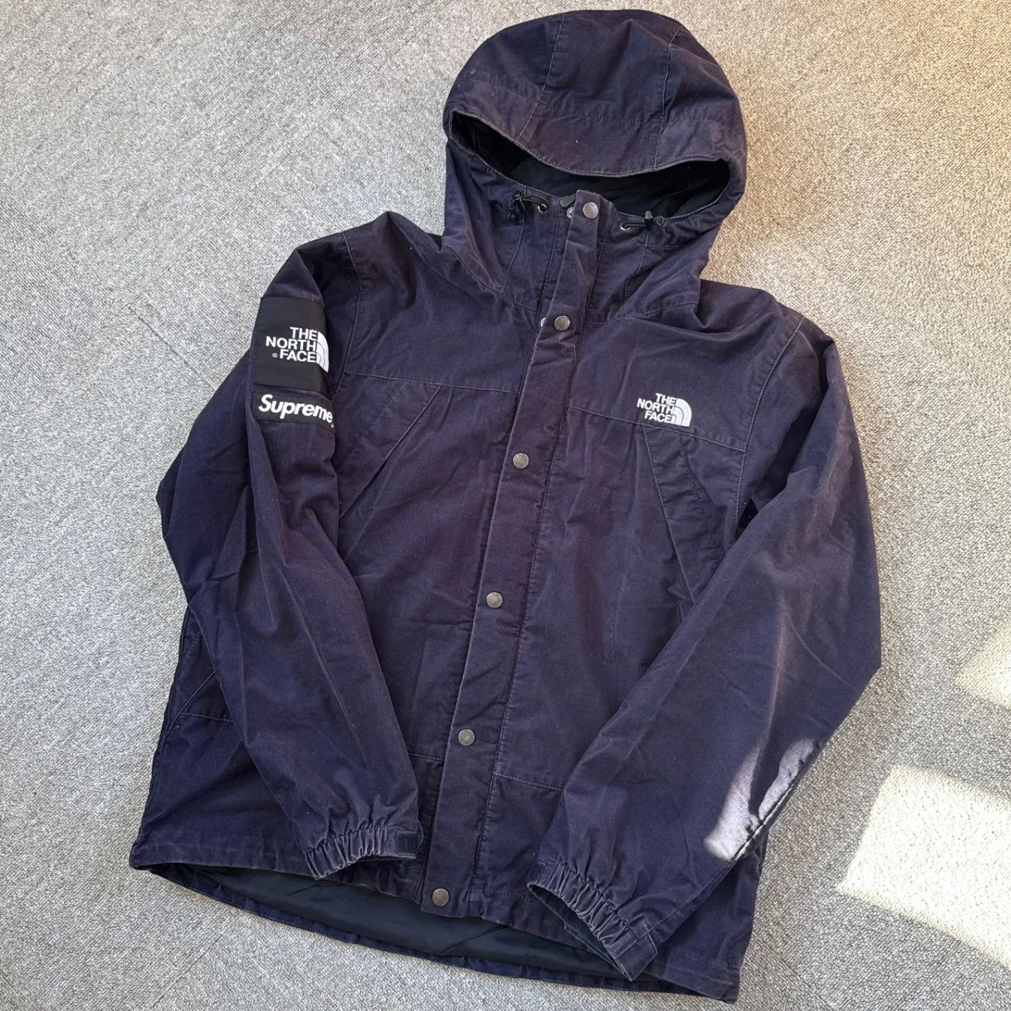 匿名配送 supreme × THE NORTH FACE コーデュロイ マウンテン シェル ジャケットネイビー M