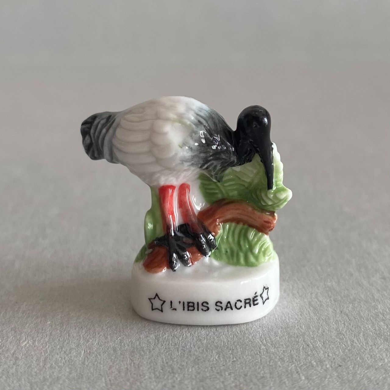 トキのフェーブ／鳥／フランス雑貨／陶器ミニチュア／ブロカント