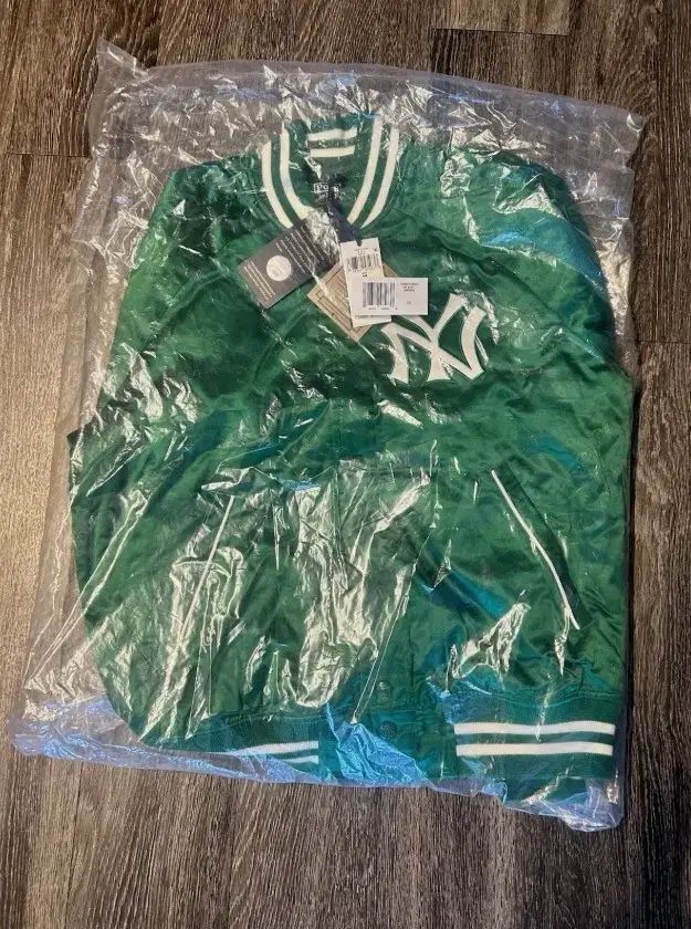 M ポロ ラルフローレン YORK ヤンキース サテン スタジャン スタジアム ジャケット グリーン