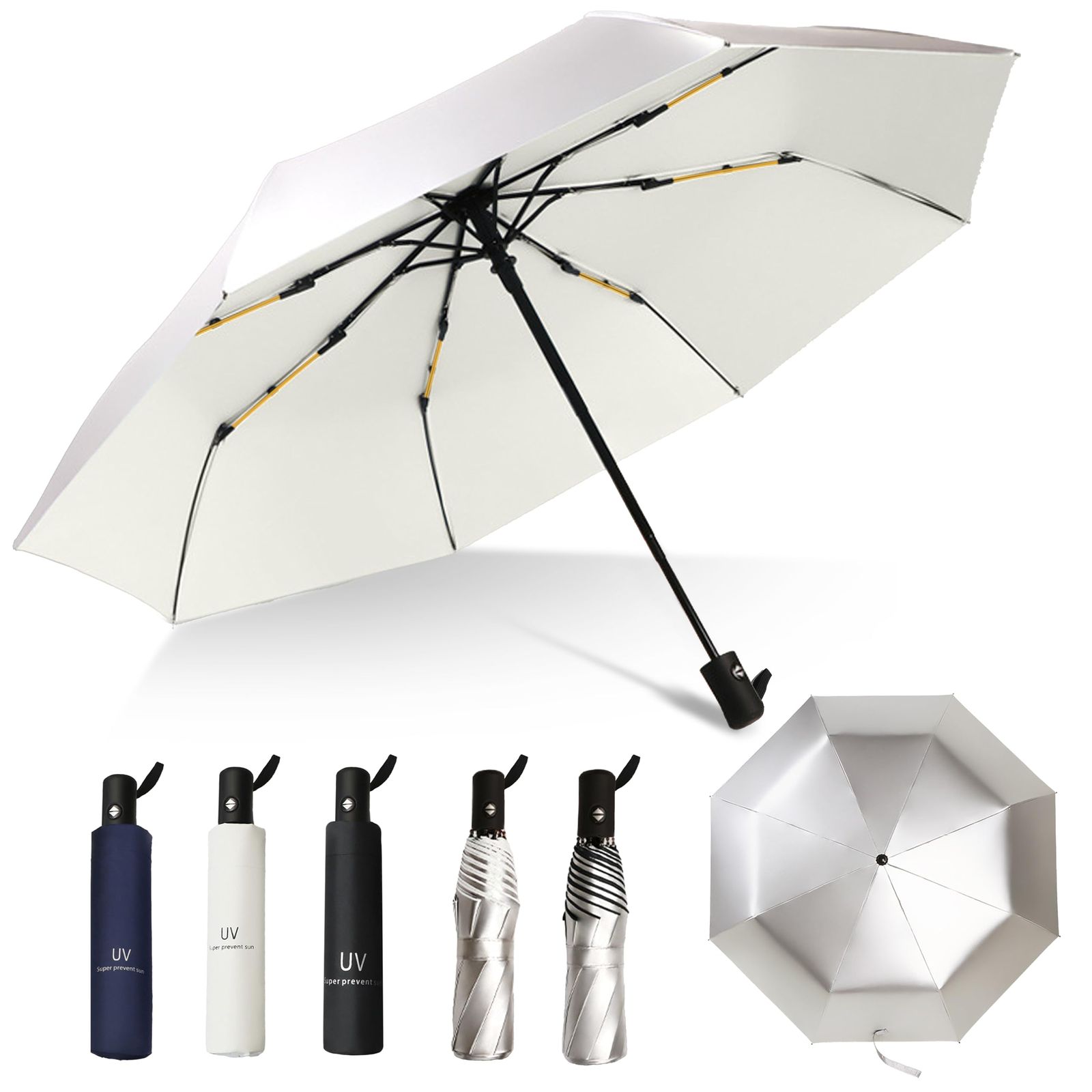 在庫処分 ワンタッチ自動開閉 大サイズ ダブルストランド傘骨 風に強い 豪雨 台風対策 梅雨対策 メンズ傘 折りたたみ傘 UVカット 遮光遮熱 超撥水 速乾 丈夫耐久 晴雨兼用 折り畳み日傘 レディース メンズ 収納ポーチ付き