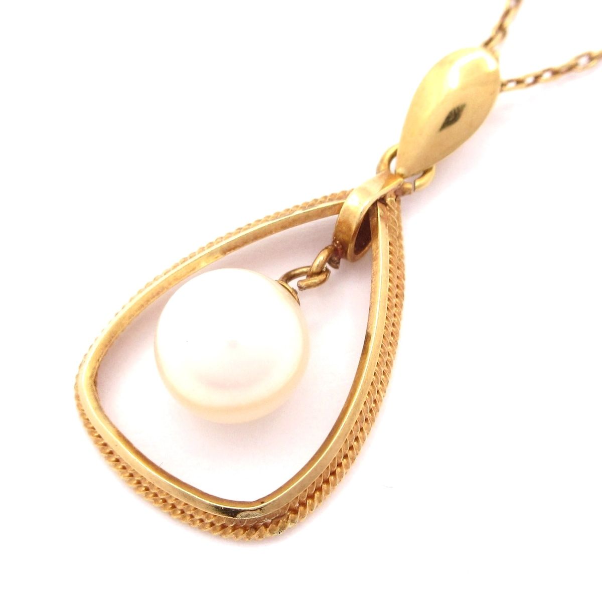 Unbranded ノーブランド ネックレス K 18 YG×アイボリー 総重量 2.6 g