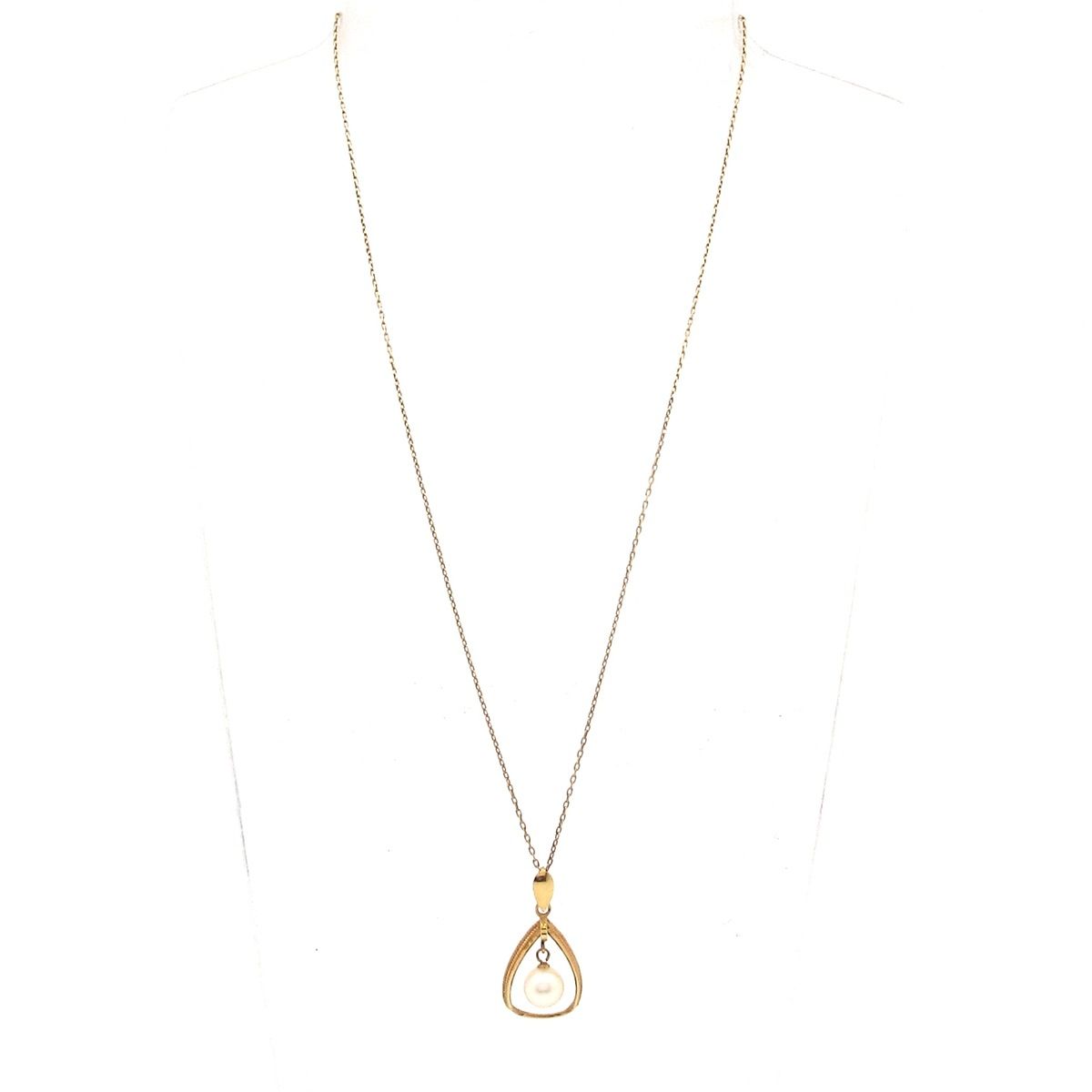 Unbranded ノーブランド ネックレス K 18 YG×アイボリー 総重量 2.6 g