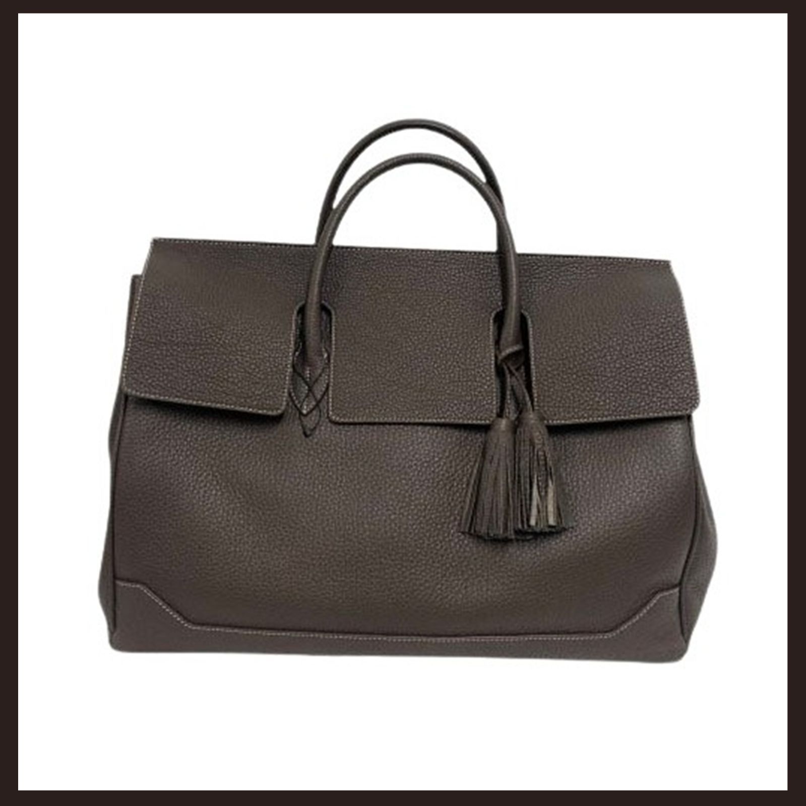 ♥ ACATE アカーテ オストロ M フラップボストンバッグ ブラウン