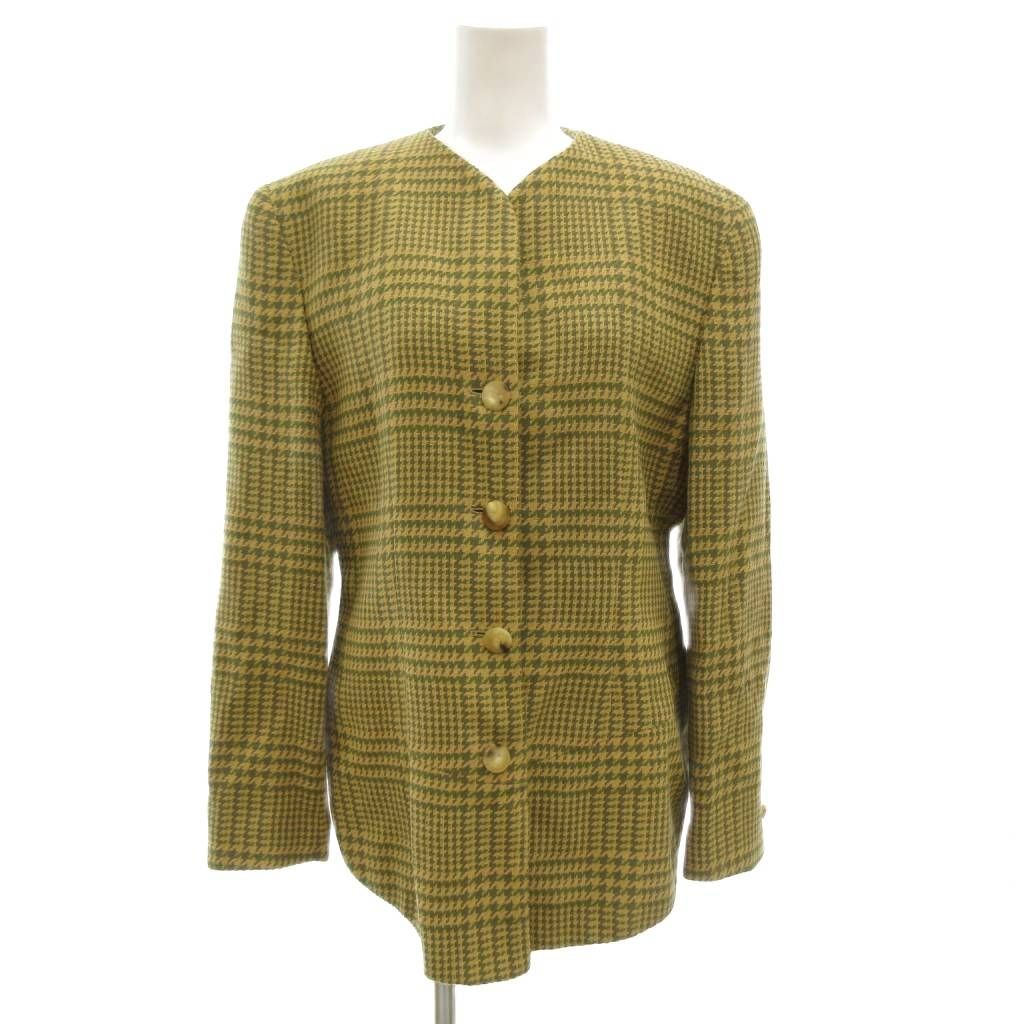 マルニ　ジャケット　千鳥　チェック　総柄　比翼　ベージュ黄色　イタリア製　38 楽天市場】レディース 千鳥格子 ツイード生地 ジャケット 千鳥柄