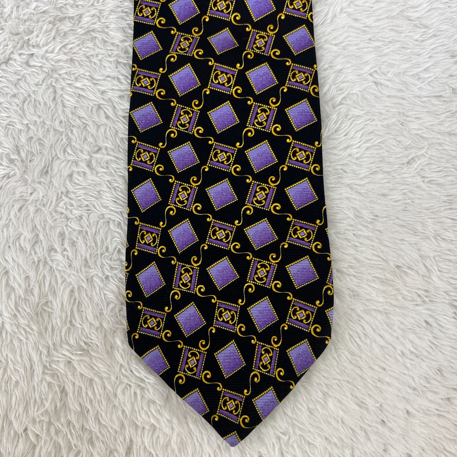 美品》VERSACE (ヴェルサーチェ) シルクネクタイ イタリア製 総柄