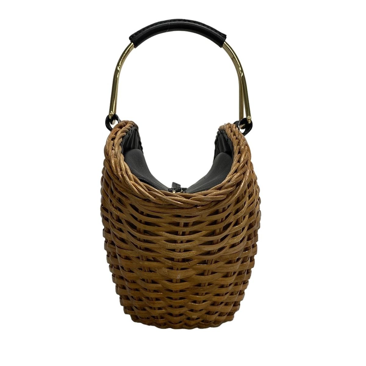 VIOLAd'ORO(ヴィオラドーロ) ハンドバッグ - ブラウン×黒×ゴールド