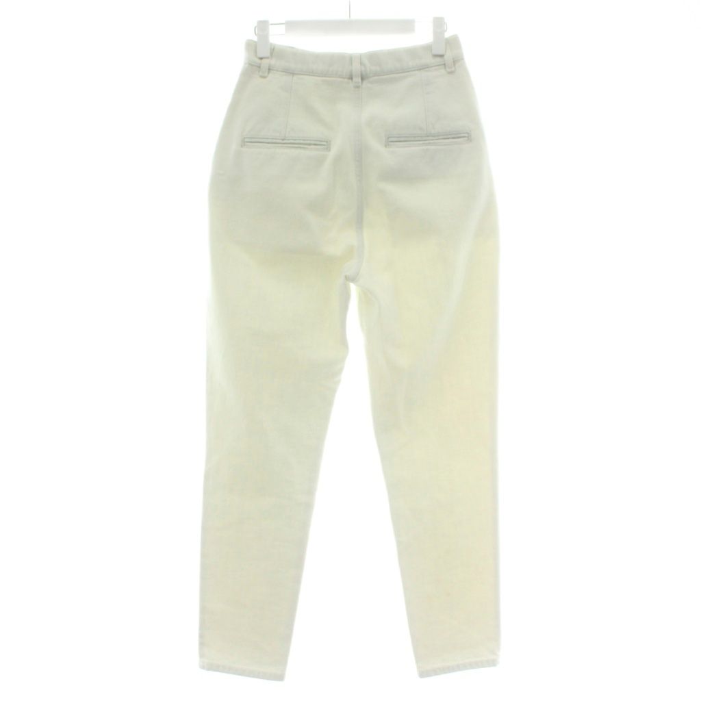 シャネル CHANEL デニムパンツ ジーンズ テーパード ココボタン ジップフライ 36 S 白 ホワイト |XZ GY 18