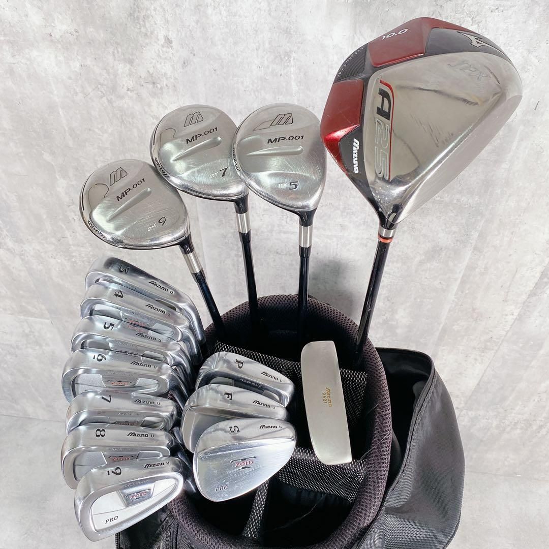 V791 ミズノ メンズ ゴルフ クラブ フルセット 16点 黒 初心者 練習