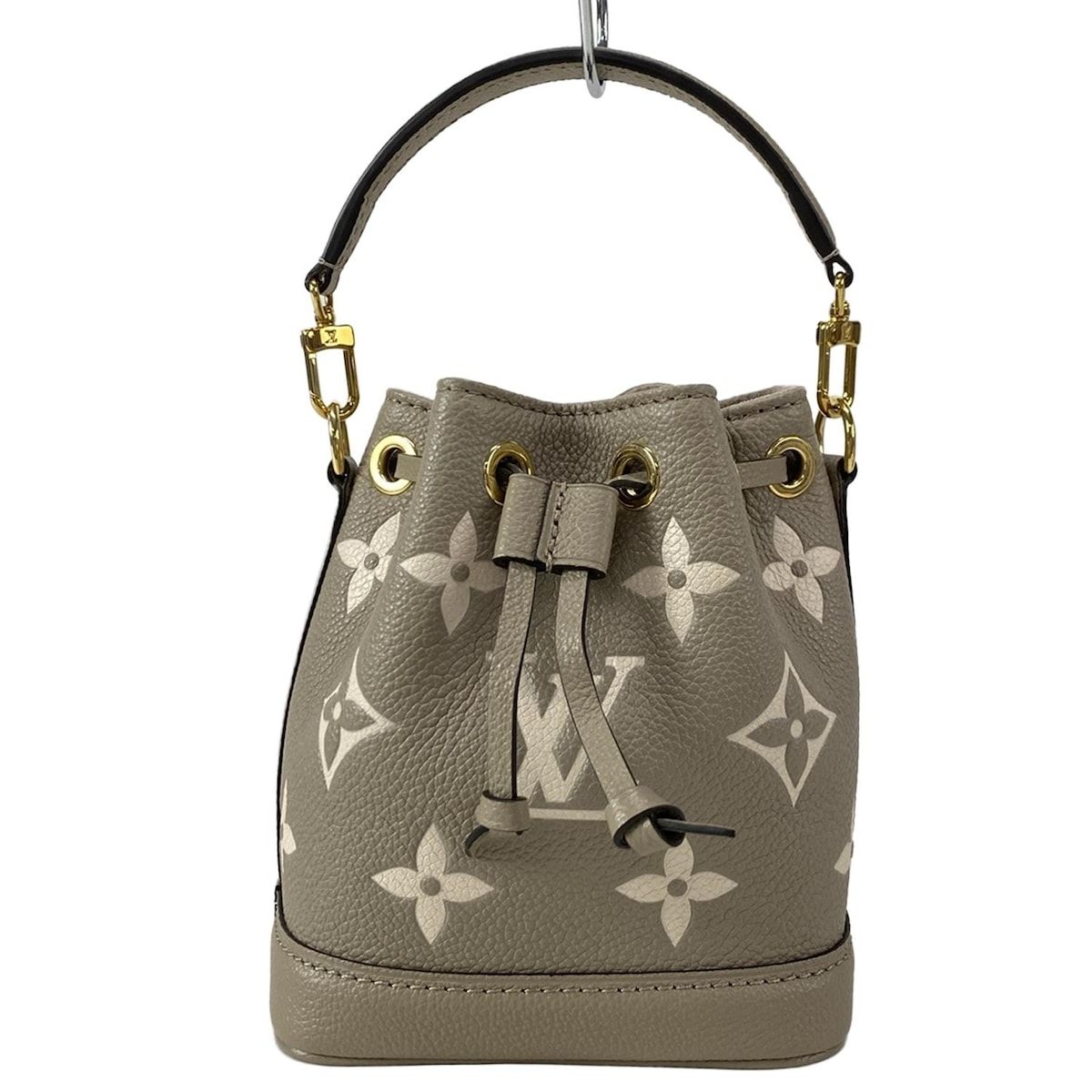 LOUIS VUITTON ルイヴィトン ハンドバッグ バイカラーモノグラムアンプラント ナノノエ M 46291 トゥルトレールクレーム レザー 牛革