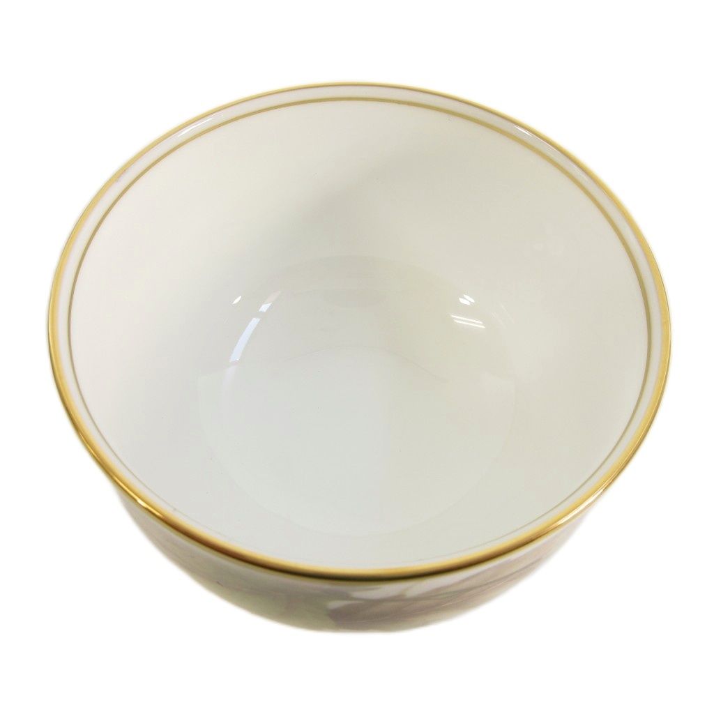 ノリタケ Noritake 5客 煎茶揃 湯呑 急須 茶器 花柄 金彩 白 ホワイト