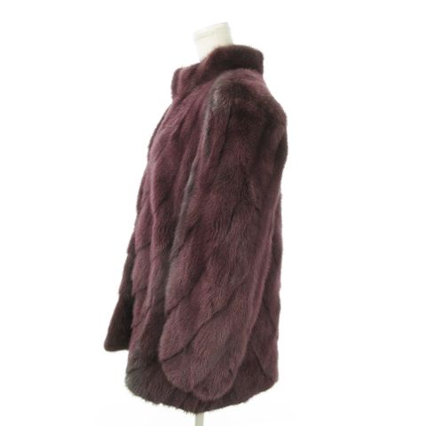 【中古】エンバ EMBA ミンクファー コート ショート丈 毛皮 染色 染め 11 紫 パープル /AO9 ■GY11 レディース エンバ EMBA ミンクファー コート ショート丈 毛皮 染色 染め 11 紫