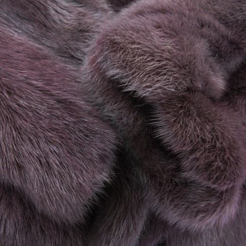 エンバ EMBA ミンクファー コート ショート丈 毛皮 染色 染め 11 紫