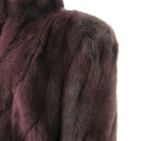 エンバ EMBA ミンクファー コート ショート丈 毛皮 染色 染め 11 紫