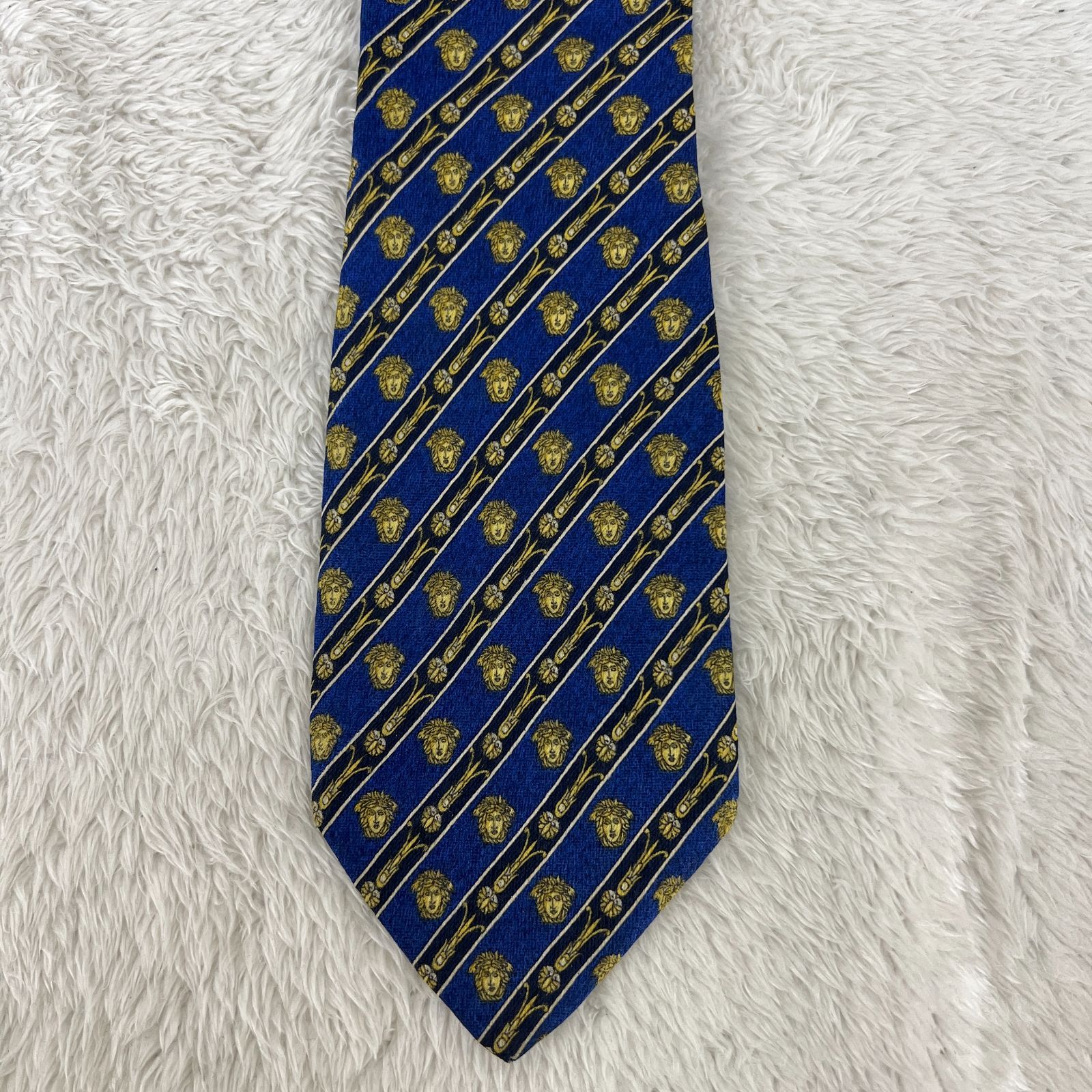 美品】ジャンニ・ヴェルサーチェ ネクタイ ブルー系 メデューサ 高級