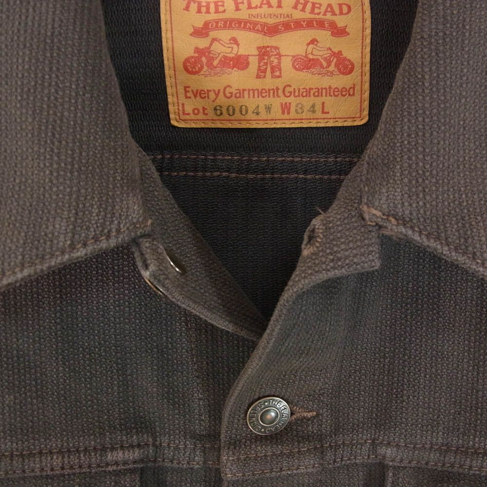 THE FLAT HEAD ザフラットヘッド 6004W  3rdタイプ トラッカー ピケ ジャケット ブラウン系 34【中古】