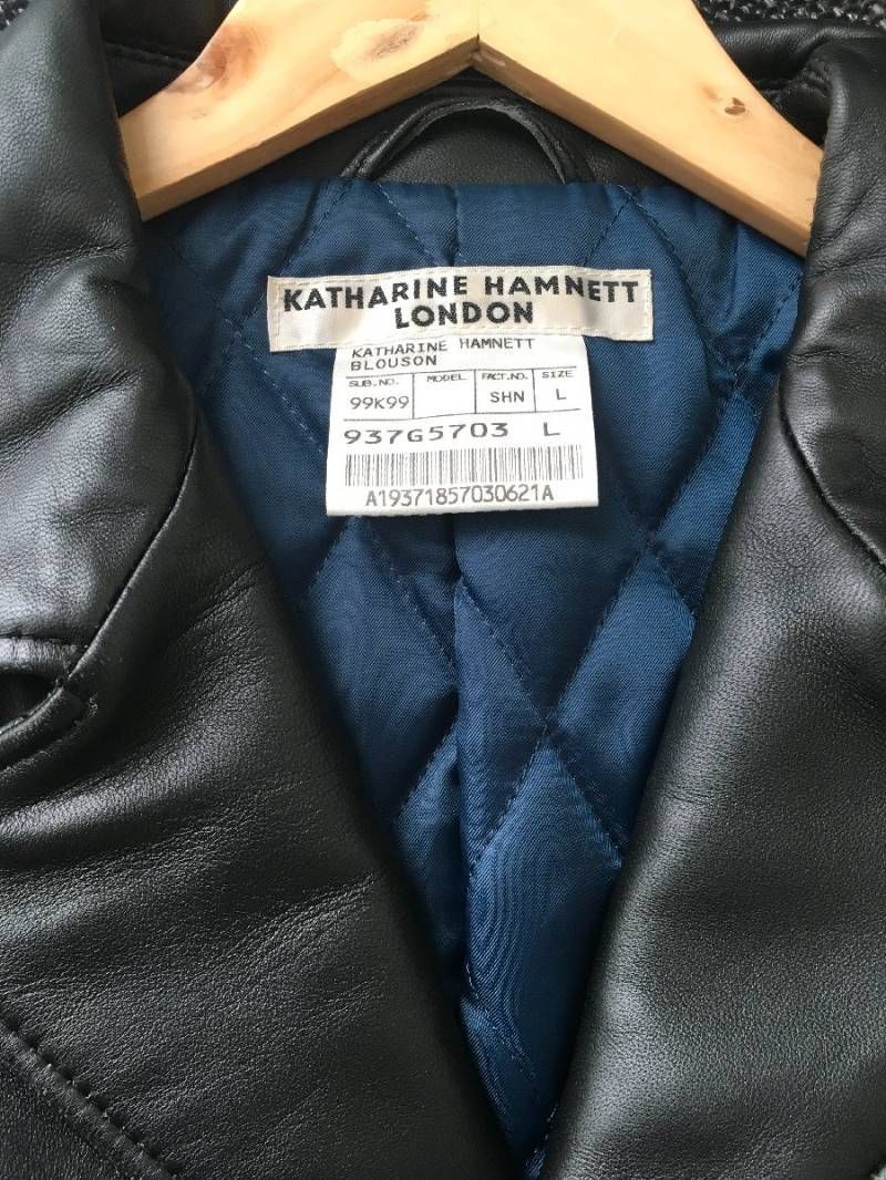 キャサリンハムネット ラムレザー　 フーディー ジャケット　ライダース　M キャサリンハムネット ラムレザー フーディー ジャケット ライダース M