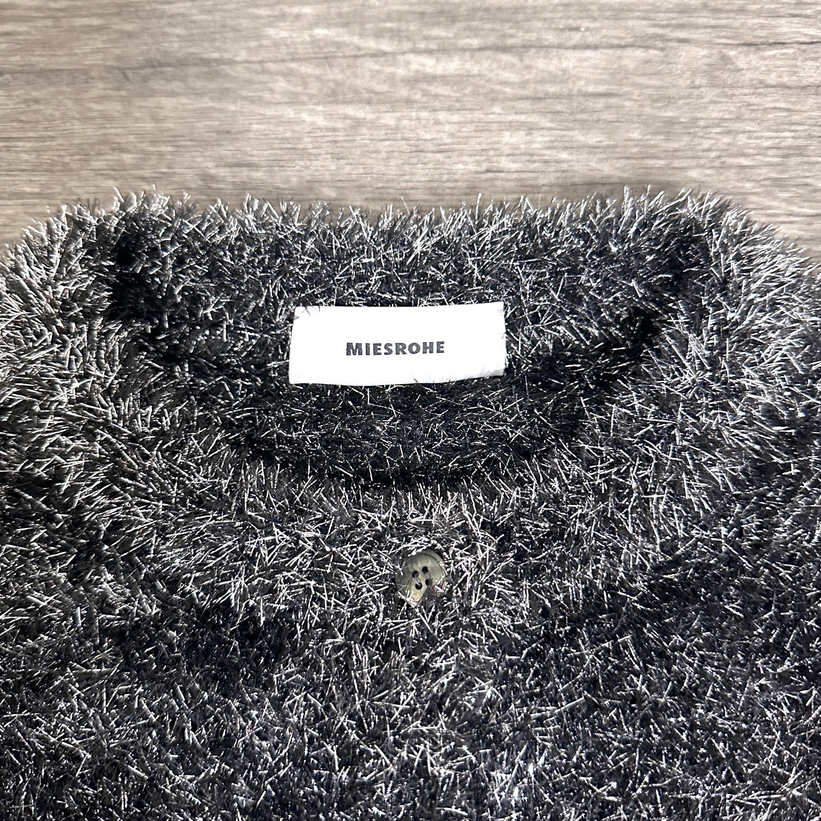 訳あり MIESROHE ミドルゲージラメシャギーカーディガン クルーネック