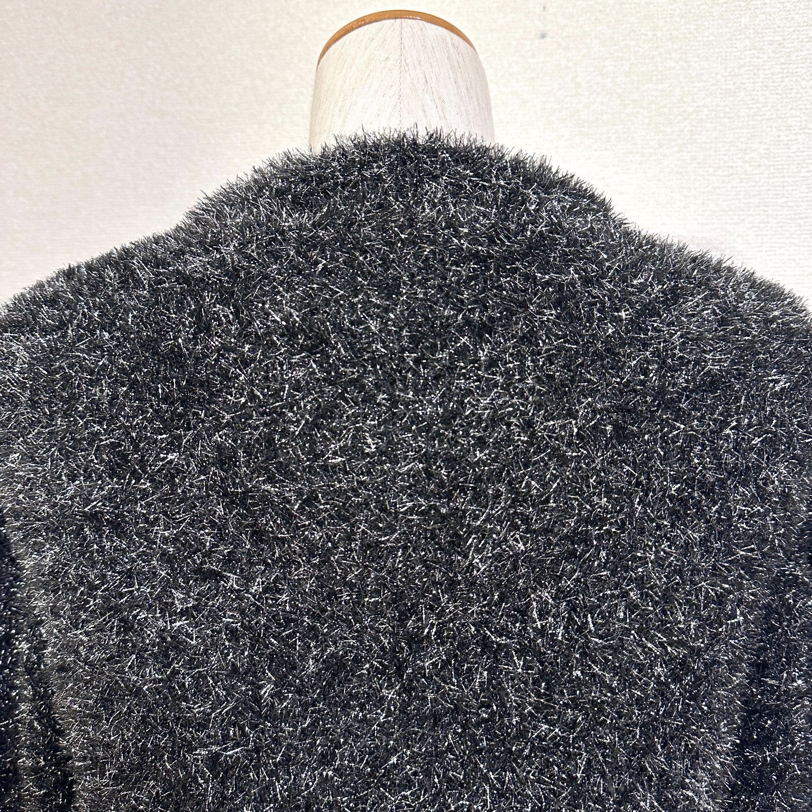 訳あり MIESROHE ミドルゲージラメシャギーカーディガン クルーネック