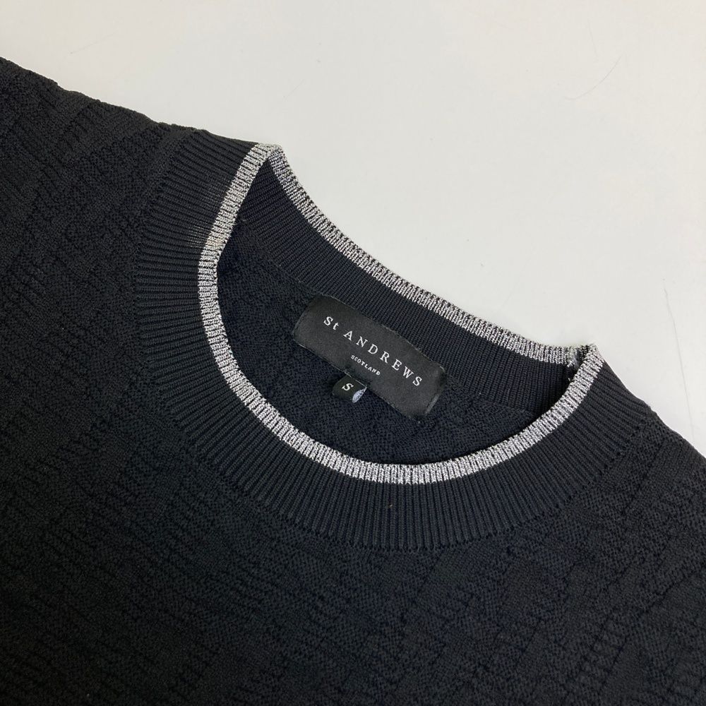 ST ANDREWS ニットセーター S黒/ベージュ/ホワイト 2024モデル ST