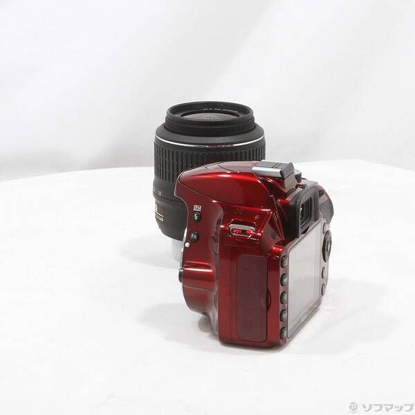 中古品〕 NIKON D3200 18-55 VR レンズキット レッド (2416万画素