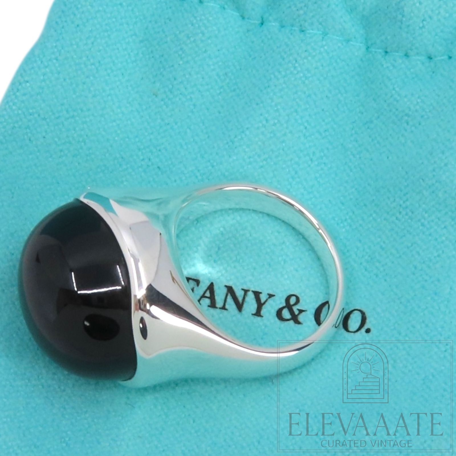 極希少 美品 Tiffany&Co. ティファニー カボション ブラック