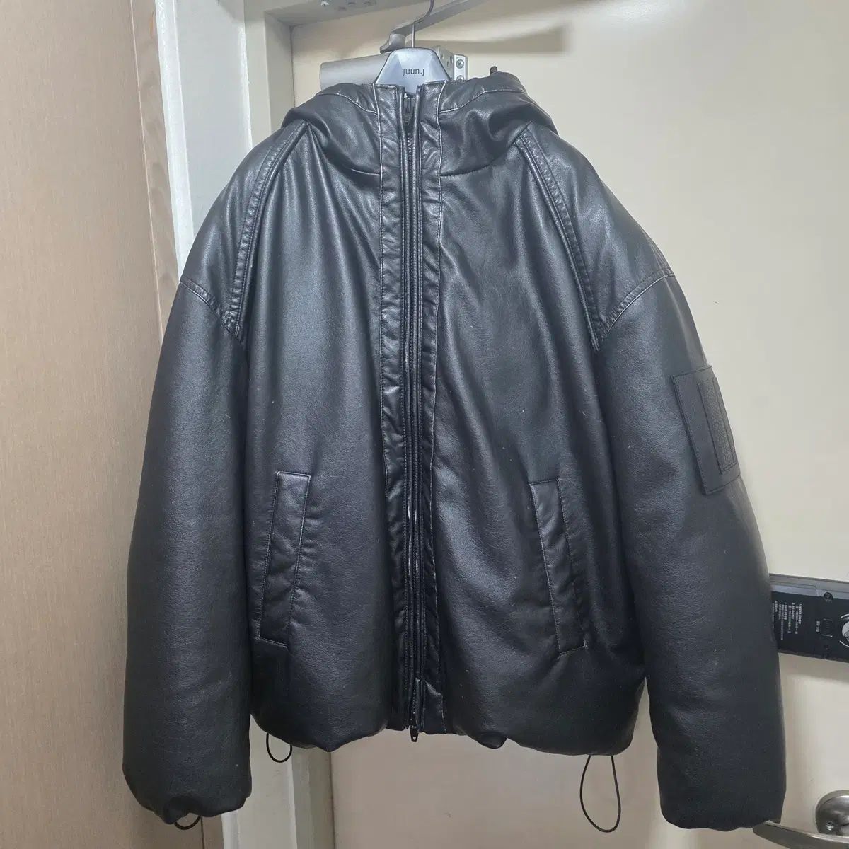 Juun.J 24 FW ショートダウンウォッシュパファー 48 フェイクレザー ヘビーダウンパディング