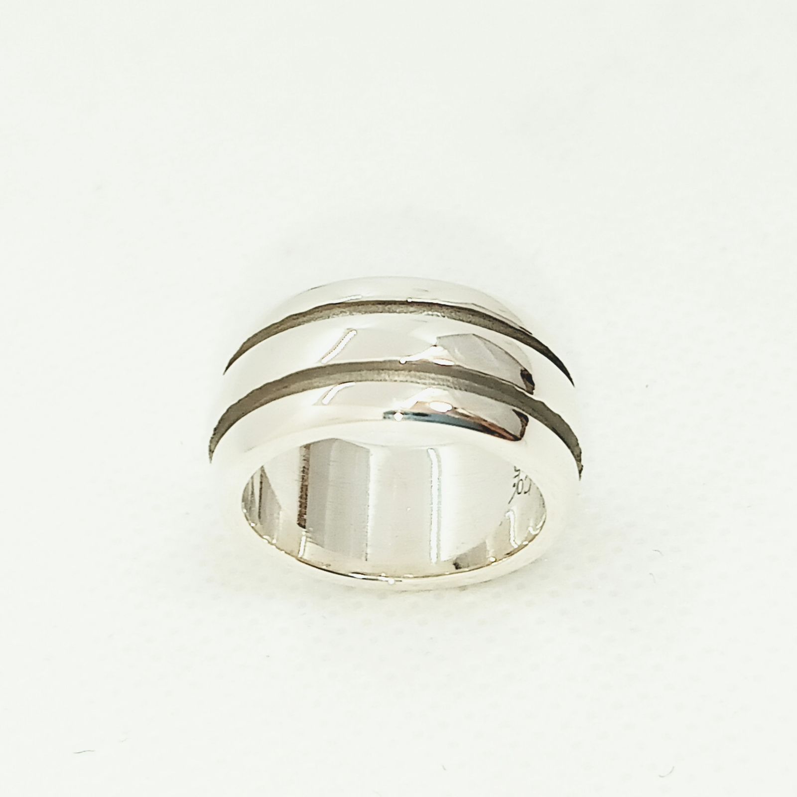 ティファニー TIFFANY グルーブドリング ダブルライン約9号 変色予防