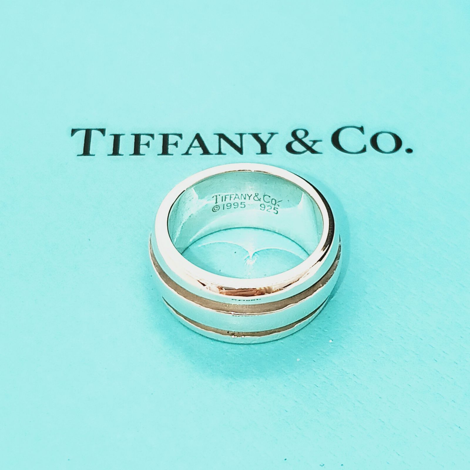 ティファニー　グルーブドリング　ダブルライン　リング　指輪　研磨済み　15号 ティファニー グルーブドリング ダブルライン リング 指輪 研磨済み 15