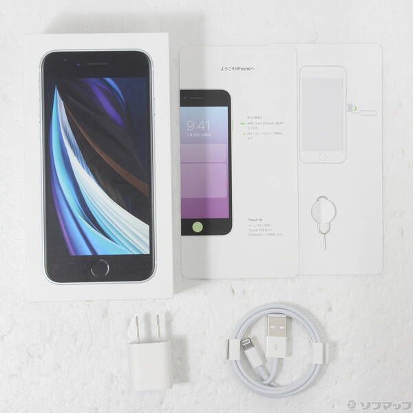 中古品〕 iPhone SE 第2世代 128GB ホワイト MXD12J／A SIMフリー【198