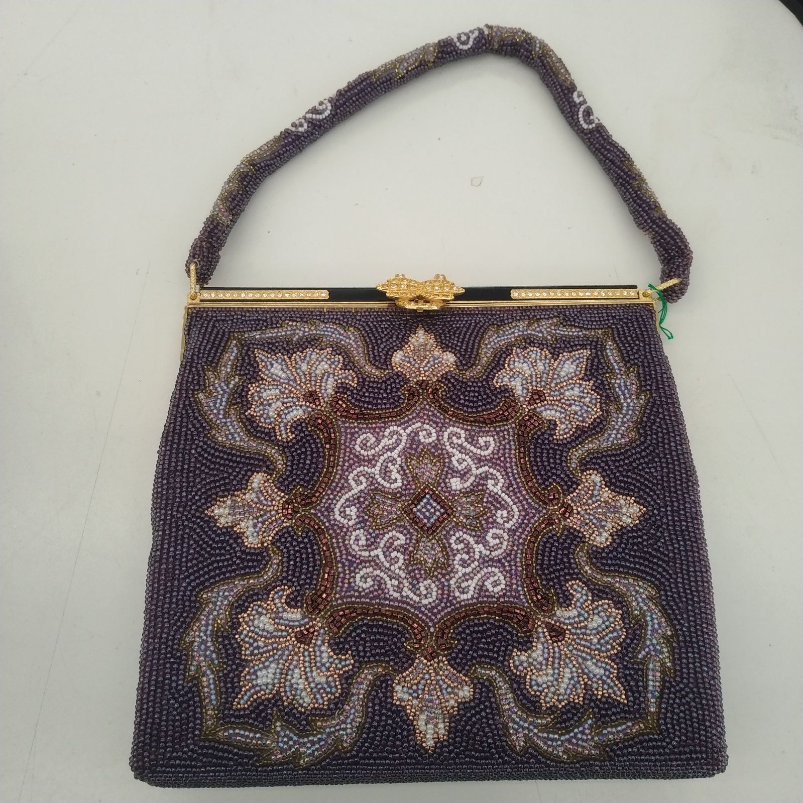 リユース 銀座ぜん屋 ビーズハンドバッグ 管理260110-01