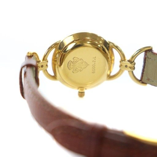GUCCI アナログ時計ブラウン レザーベルト6000.2.L GUCCI アナログ時計ブラウン レザーベルト6000.2.L GUCCI アナログ時計