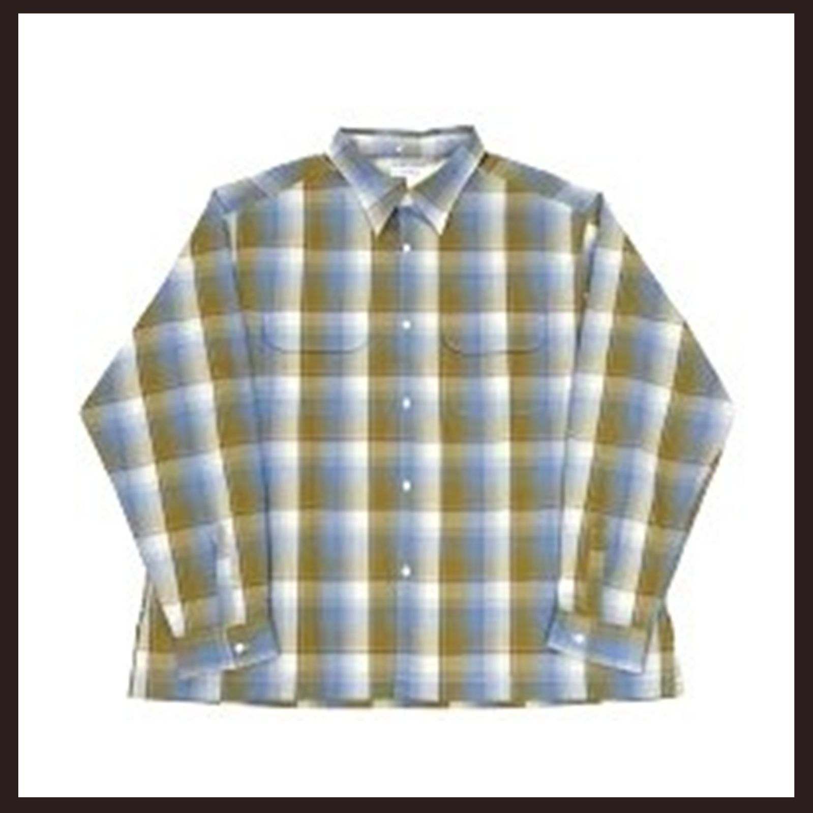 ♥ nanamica ナナミカ チェック柄 レギュラーカラーピケシャツ L イエロー×サックス