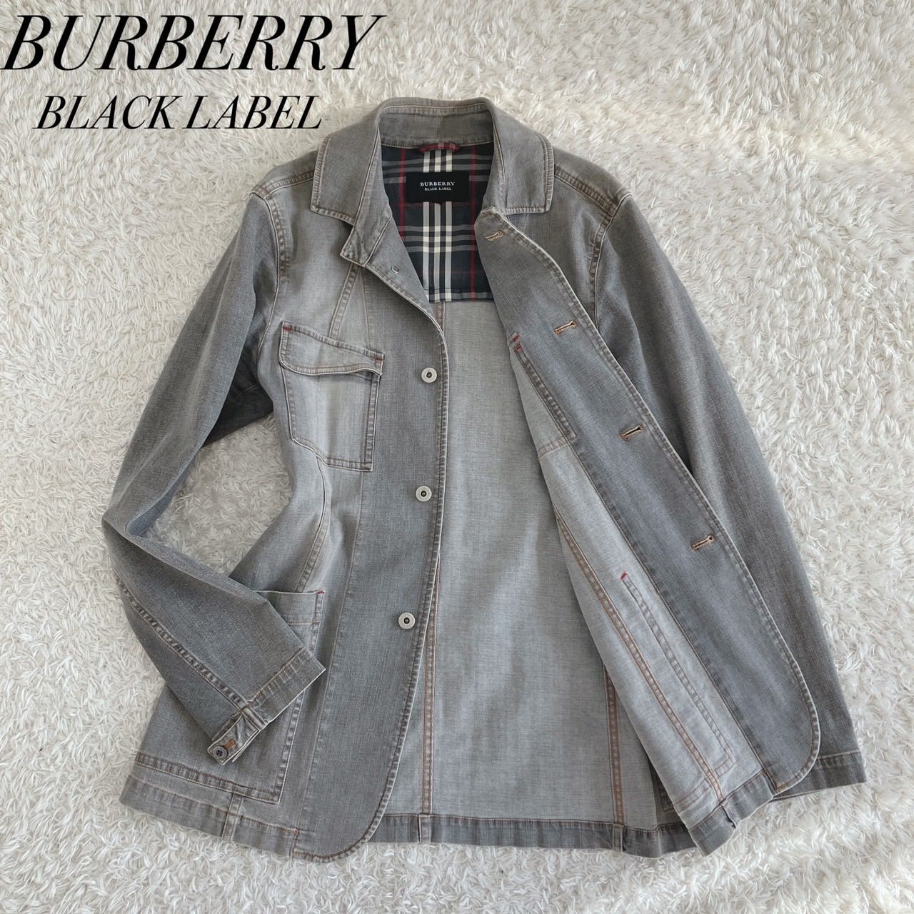 BURBERRY BLACK LABEL バーバリー カバーオール ノバチェック グレー