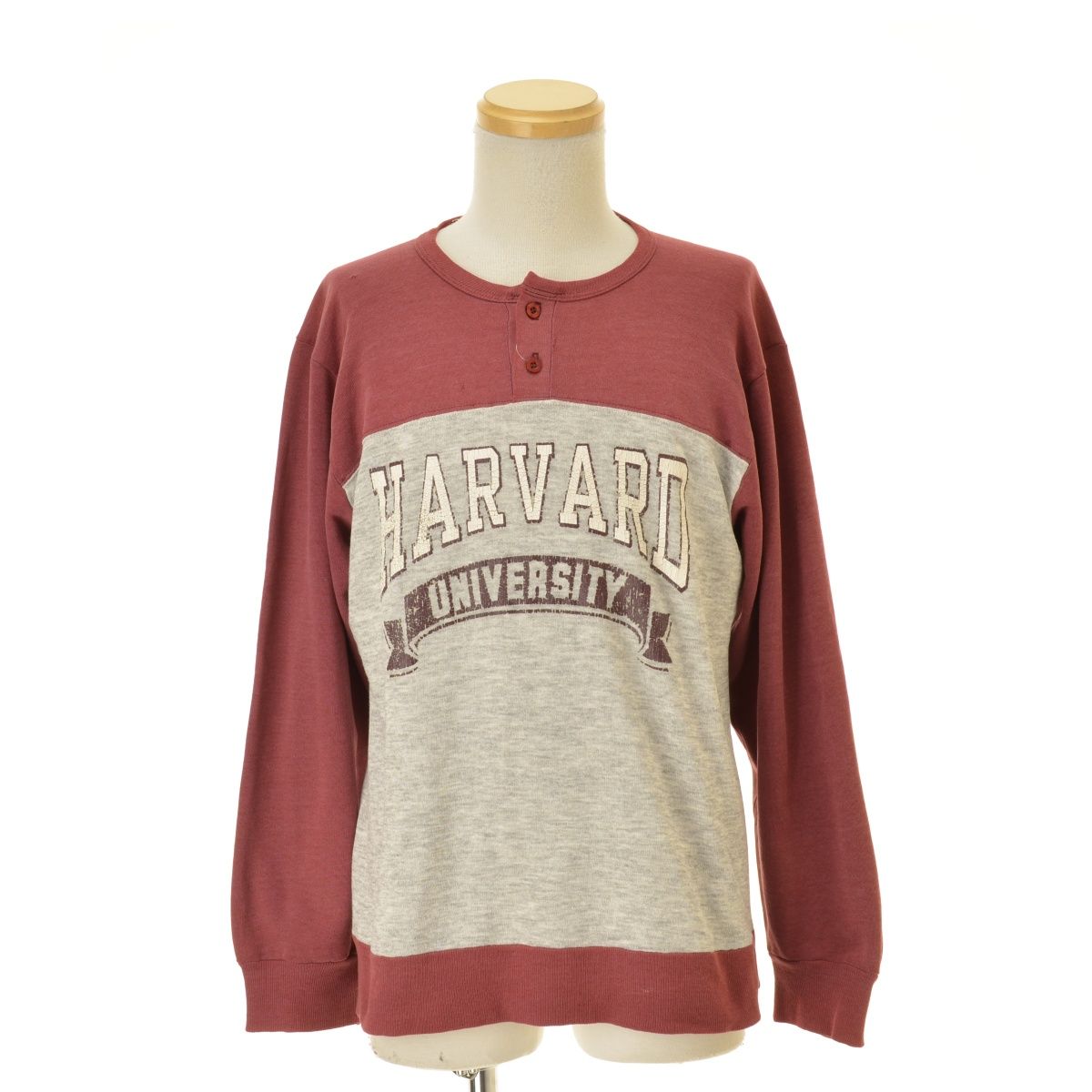 【CHAMPION】80s トリコタグ 2トーン HARVARD ヘンリーネック長袖スウェット CHAMPION】80s トリコタグ 2トーン HARVARD ヘンリーネック長袖