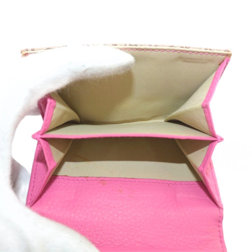 ディオール Dior 財布 二つ折り キャンバス レザー トロッター柄 W