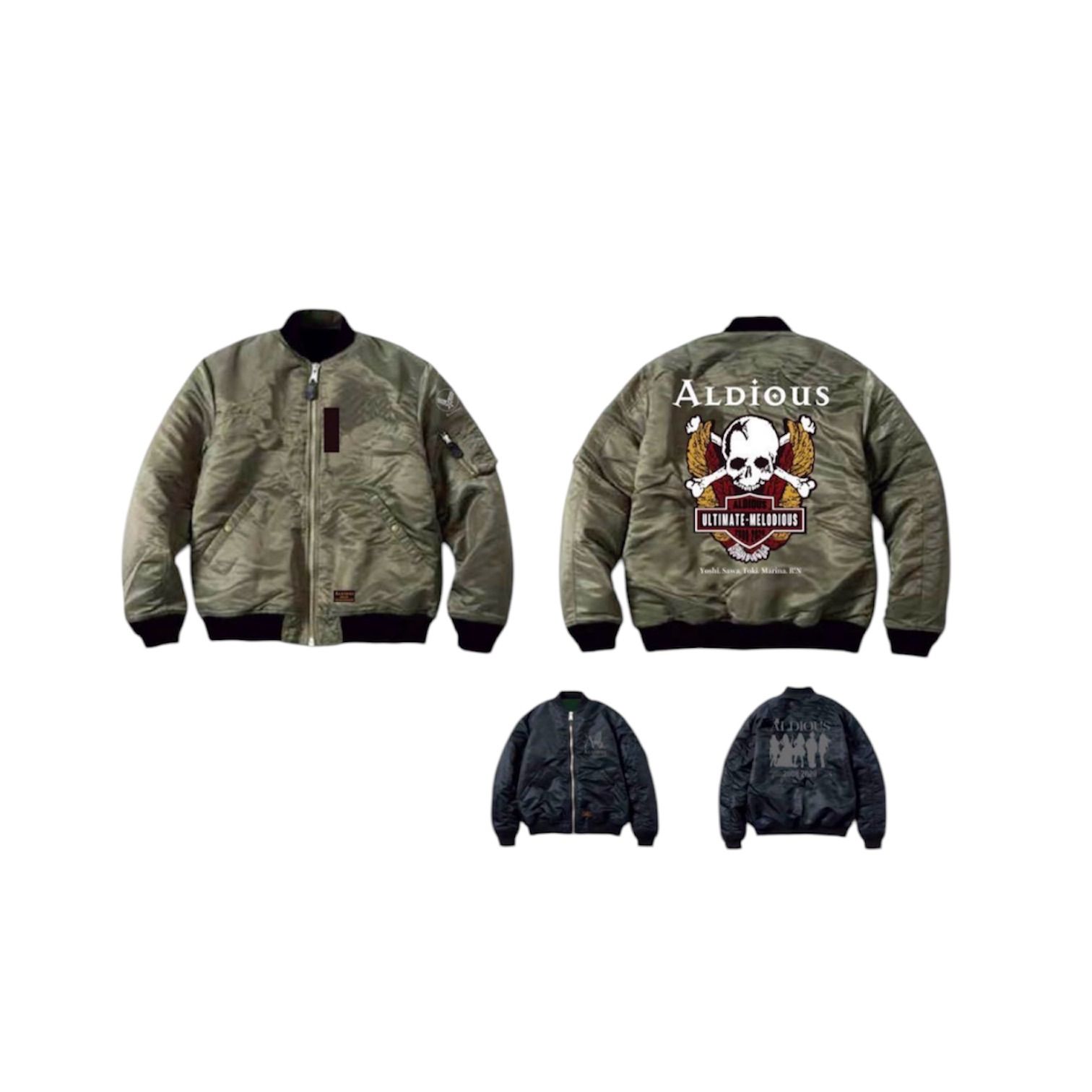 結成12周年記念 Aldious MA-1 オリーブ × ブラック - メルカリ