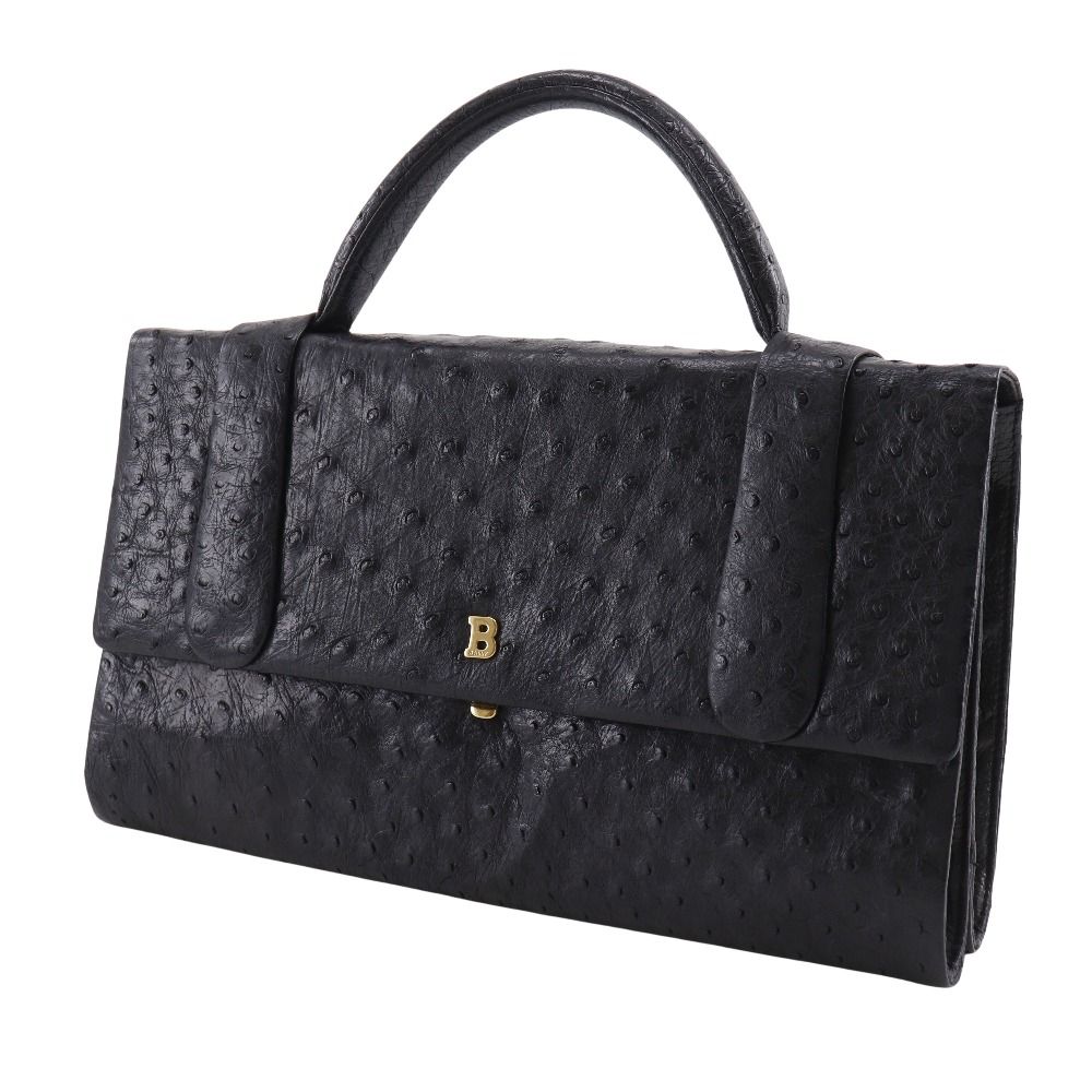 BALLY】バリー オーストリッチ 黒 レディース ハンドバッグ - メルカリ