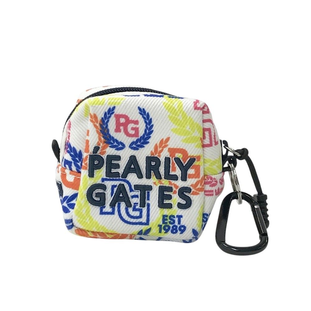 パーリーゲイツゴルフポーチ PEARLY GATES パーリーゲイツ ボールポーチ 総柄 ホワイト系