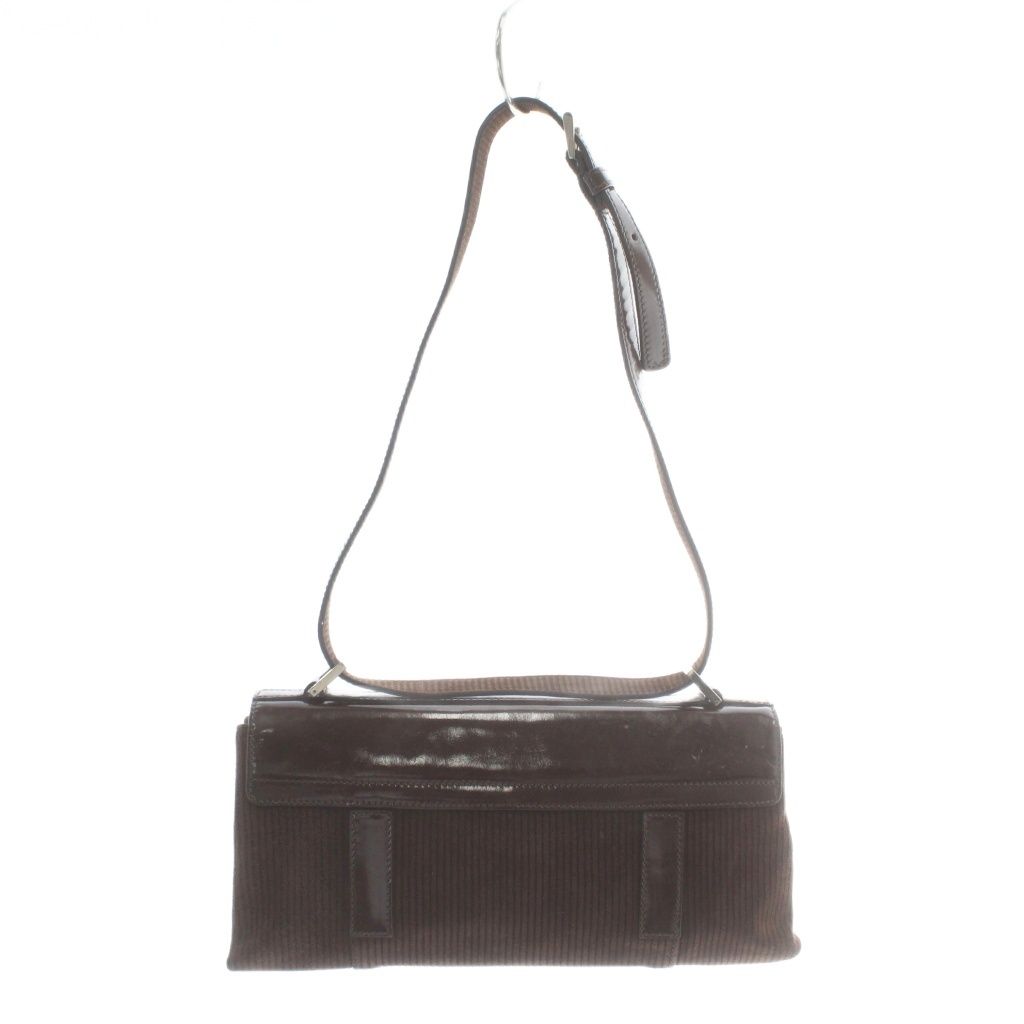 ブルガリ BVLGARI ハンドバッグ ワンショルダー コーデュロイ エナメル  