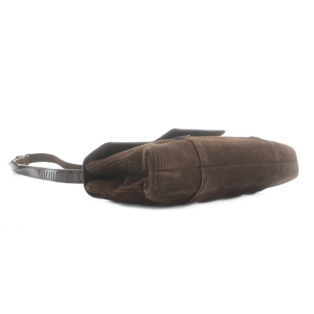 ブルガリ BVLGARI ハンドバッグ ワンショルダー コーデュロイ エナメル  