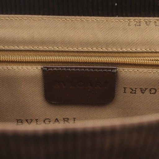 ブルガリ BVLGARI ハンドバッグ ワンショルダー コーデュロイ エナメル  