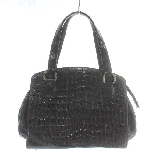 クロコダイル トートバッグ ハンドバッグ シャイニークロコ ワニ革 本