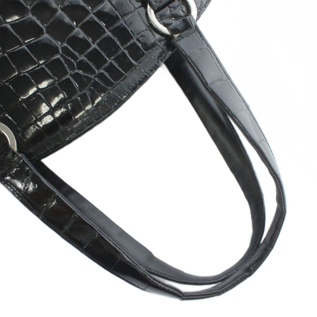 クロコダイル トートバッグ ハンドバッグ シャイニークロコ ワニ革 本