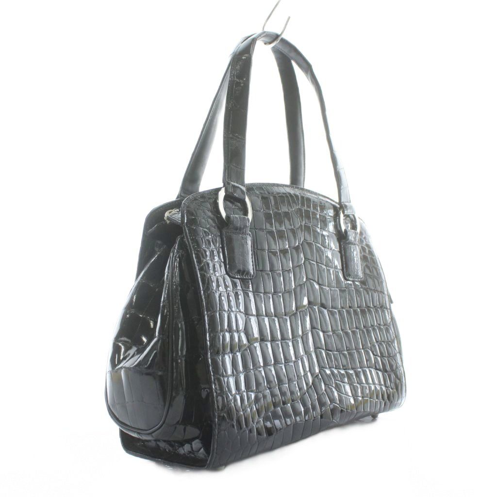クロコダイル トートバッグ ハンドバッグ シャイニークロコ ワニ革 本